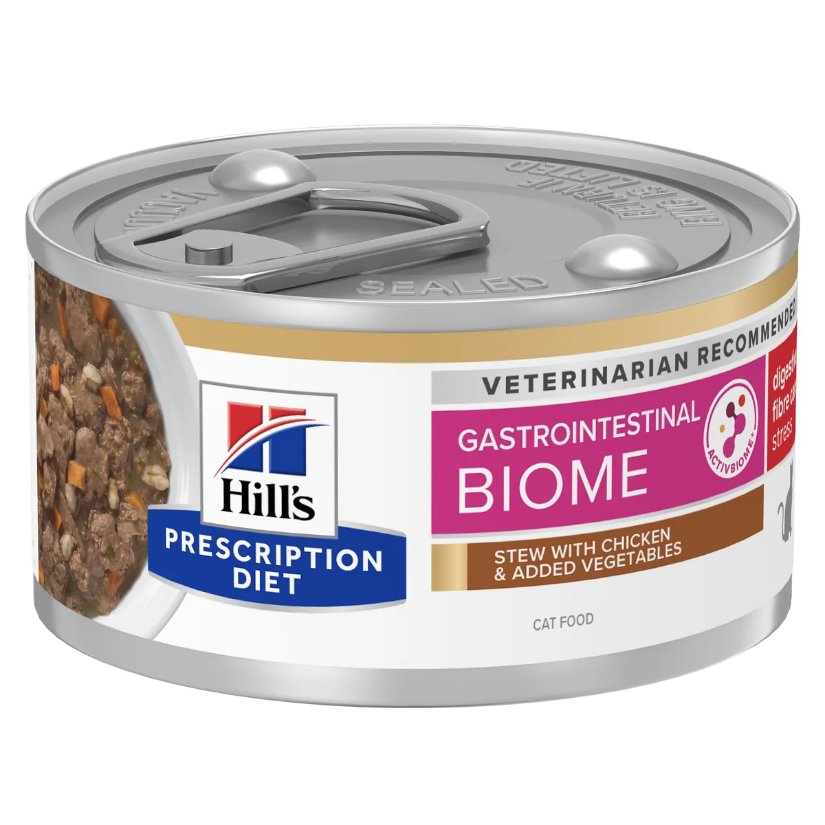 Hill's Prescription Diet Feline Gastrointestinal Biome Stress estofado con pollo y verduras Latas Para Gato 24 x 82 g