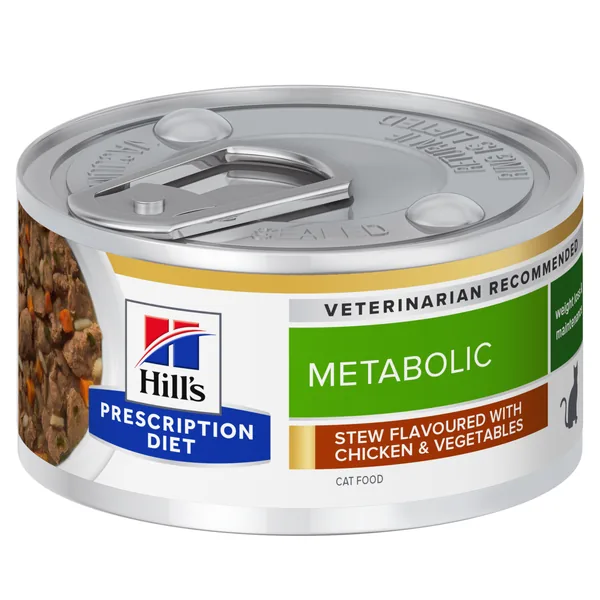 Hill's Prescription Diet Feline Metabolic estofado con pollo y verduras Latas Humedas Gato 24 x 82 g