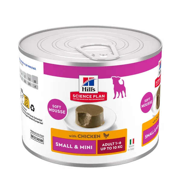 Hill's Science Plan Canine Adult Mousse Small & Mini Pollo Lata Humeda Perros 12 x 200 g