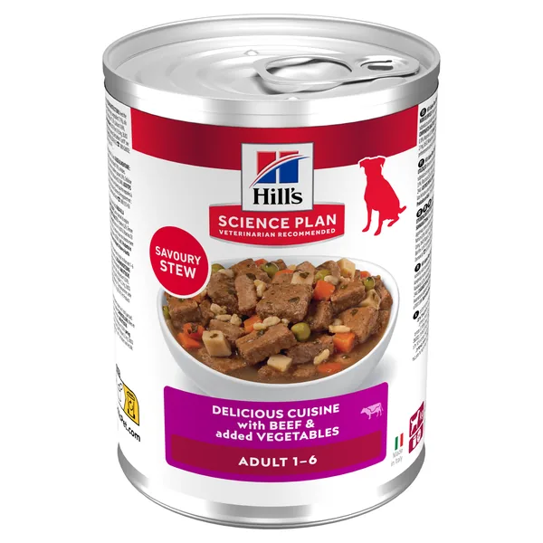 Hill's Science Plan Canine Adulto estofado con vacuno y verduras Lata Humeda Perros 12 x 363 g