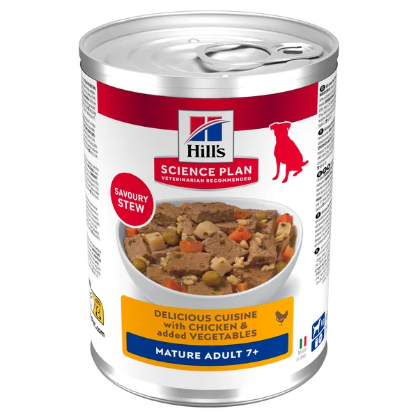Hill's Science Plan Canine Mature Adult estofado con pollo y verduras Lata Humeda Perros 12 x 363 g