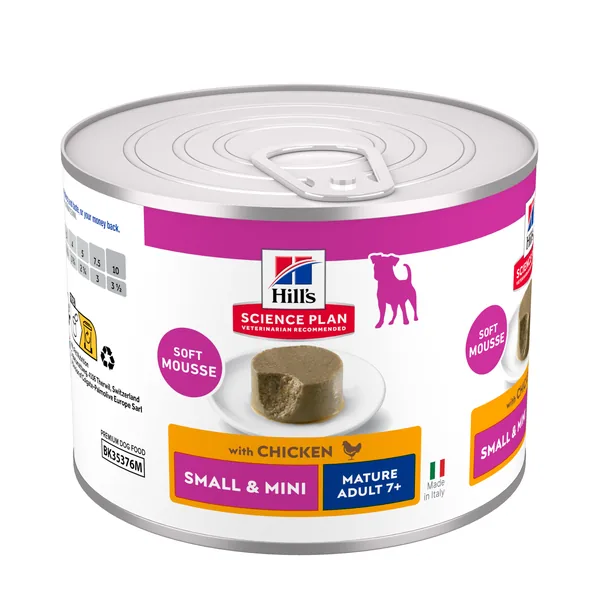 Hill's Science Plan Canine Mature Mousse Small & Mini Pollo Lata Humeda Perros 12 x 200 g