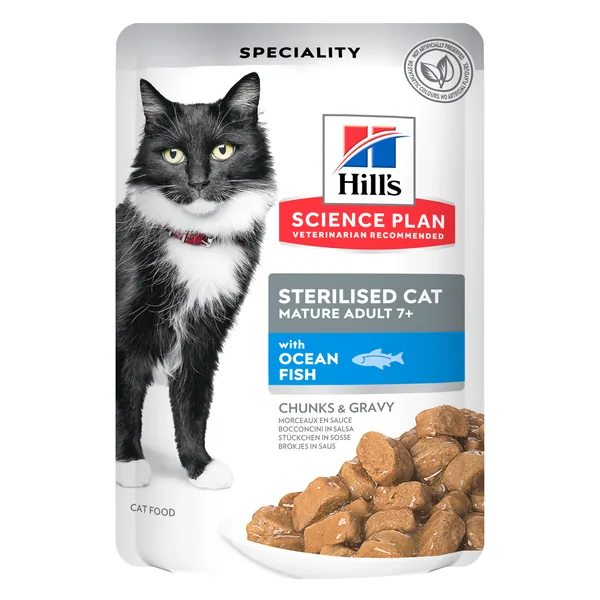 Hill's Science Plan Feline Sterilised Mature Pescado Azul Multipack bolsitas sobres para gato 12 x 85 g