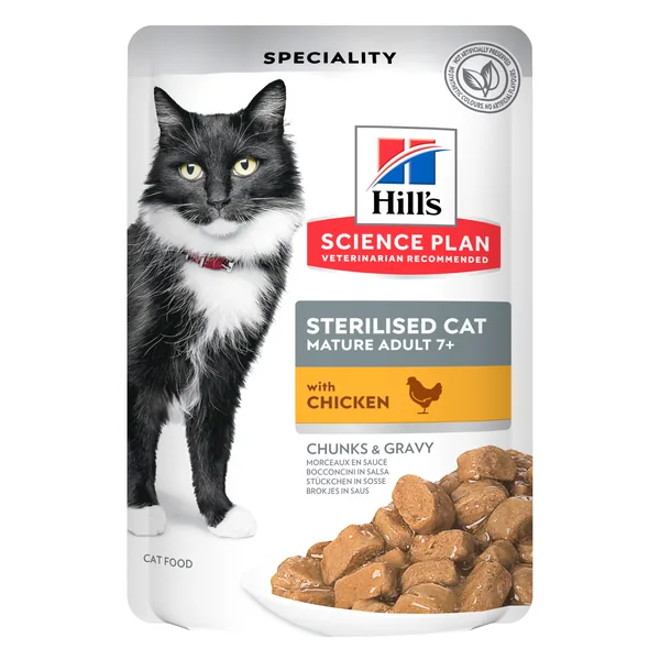 Hill's Science Plan Feline Sterilised Mature Pollo Multipack bolsitas sobres para gato 12 x 85 g