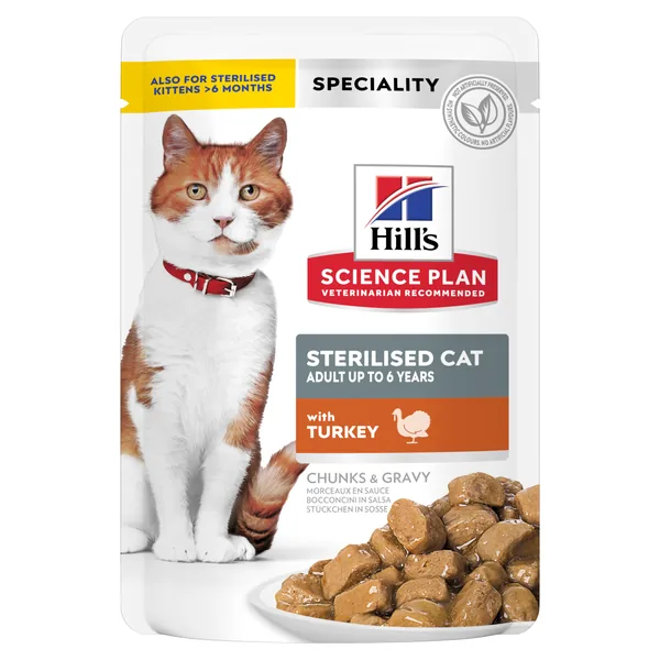 Hill's Science Plan Feline Sterilised Pavo sobres para gato 12 x 85 g