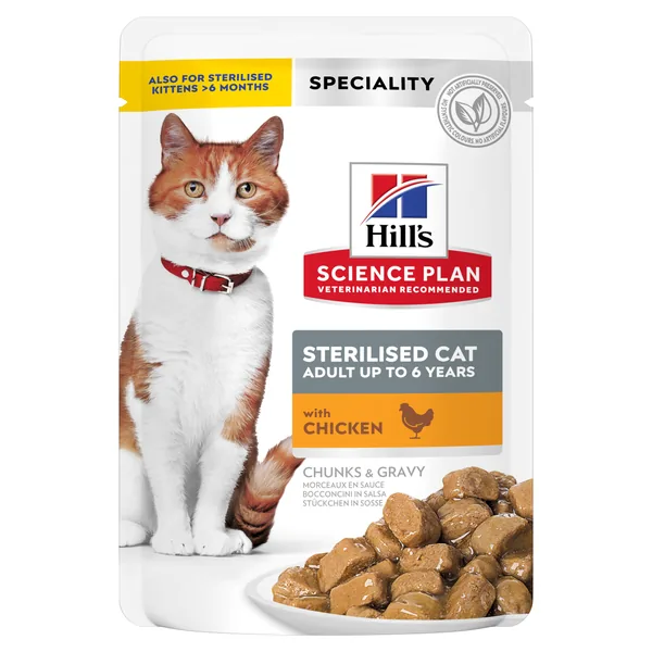 Hill's Science Plan Feline Sterilised Pollo sobres para gato 12 x 85