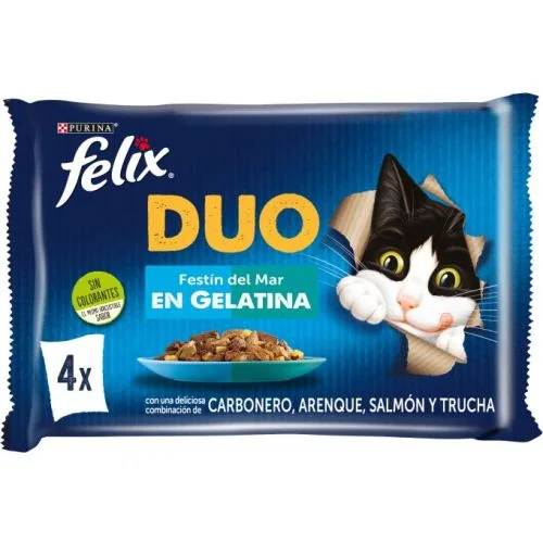 Purina Felix Duo Festín del Mar en Gelatina 85 g