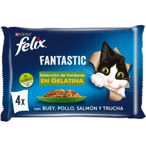 Purina Felix Fantastic Selección con Verduras en Gelatina 85 g
