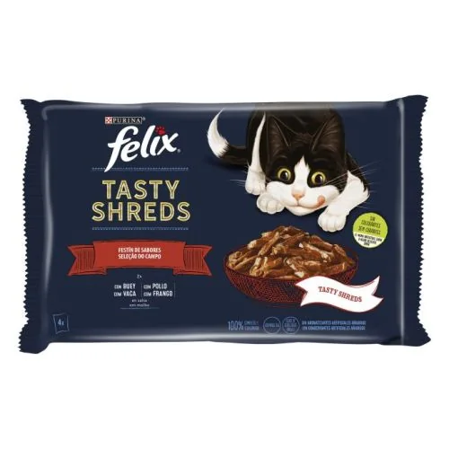 Purina Felix Tasty Shreds Festín de Sabores 80 g