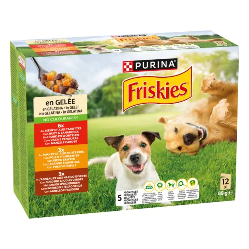 Purina Friskies Adulto con Pollo y Codero en Gelatina 85 g