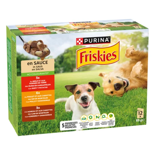 Purina Friskies Adulto con Pollo y Cordero en Salsa 85 g