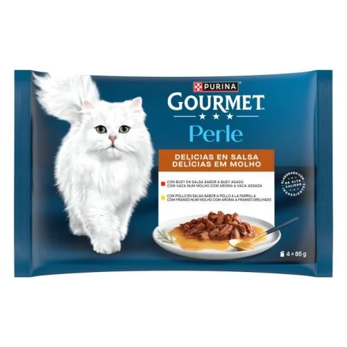 Purina Gourmet Perle Delicias en Salsa Con Pollo y Buey 85 g