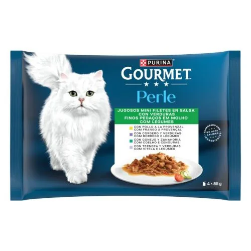 Purina Gourmet Perle Finas Láminas con Verduras 85 g