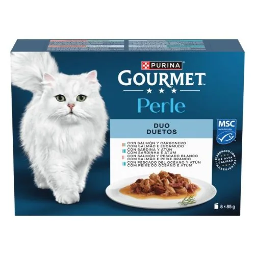Purina Gourmet Perle Finas Láminas Duo con Pescados 85 g