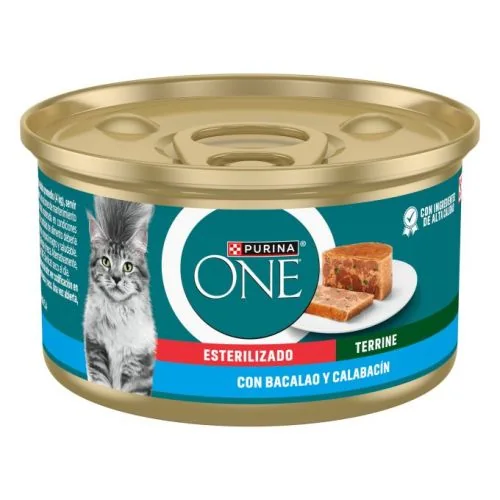 Purina One Esterilizado gato Terrine con Bacalao y Calabacín 12x 85 g