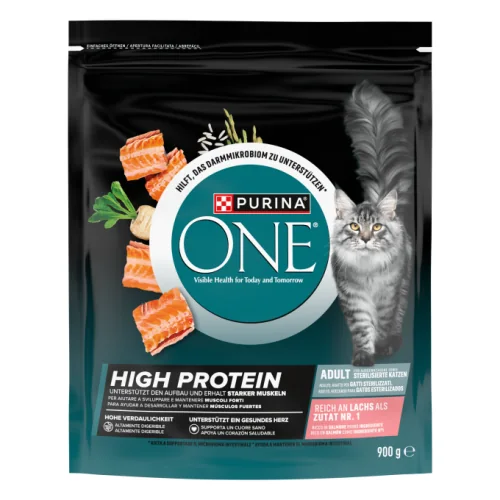 Purina One High Protein Rico en Salmón 900 g