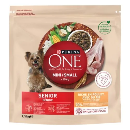 Purina One Senior 8+ Perro Pollo y Arroz 1,5 kg