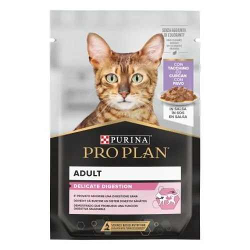 Purina Pro Plan Gato Adulto Delicate Digestion con Pavo en Salsa 85 g