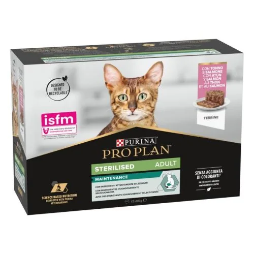 Purina Pro Plan Gato Adulto Sterilised Maintenance Terrina con atún y salmón 1,02 kg
