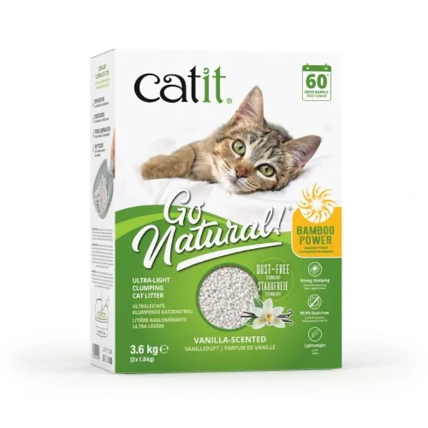 Arena Aglomerante Ultraligera para Gatos de Bambú Catit Go Natural