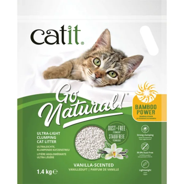 Arena Aglomerante Ultraligera para Gatos de Bambú Go Natural