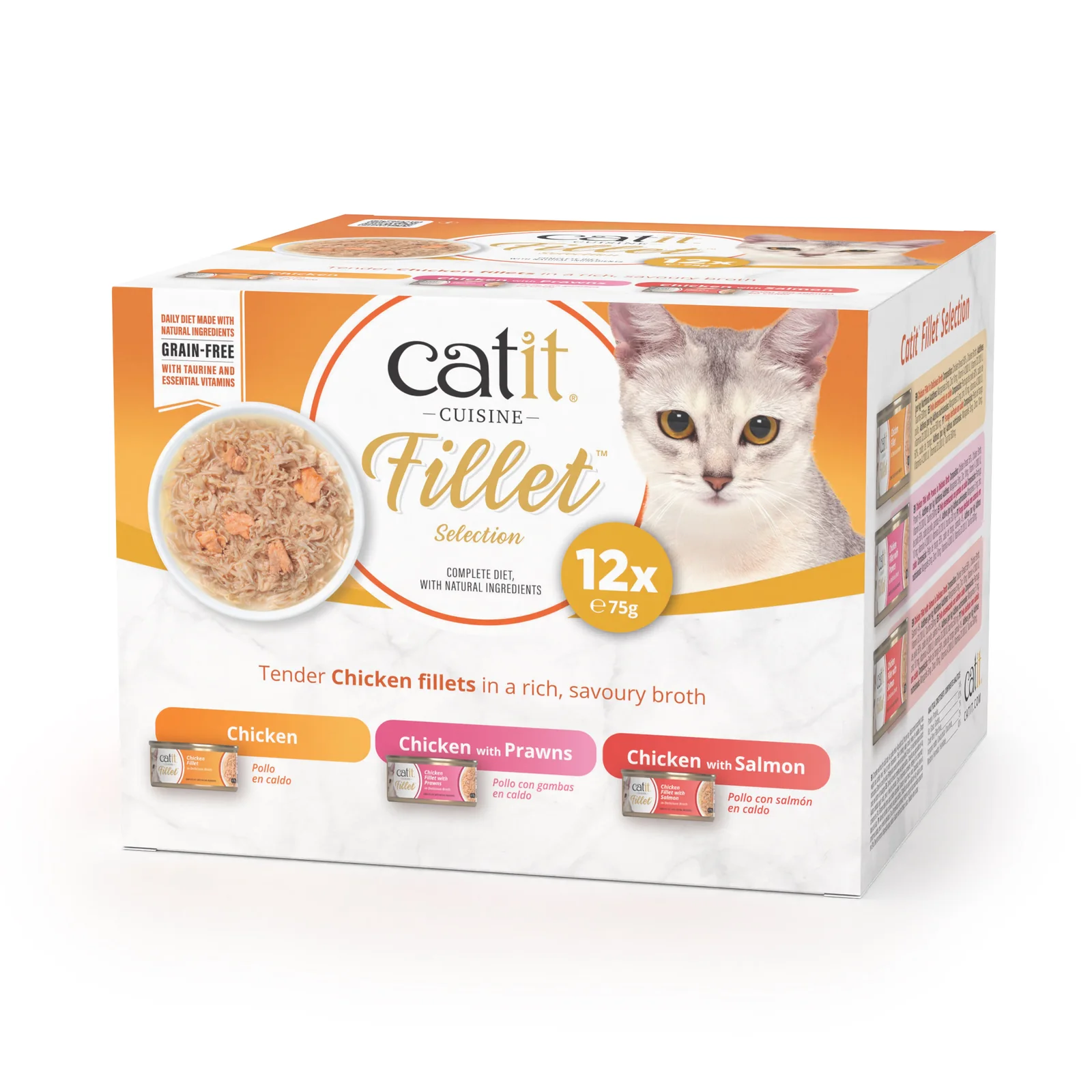 Carne desmenuzada para gatos Catit Cuisine Fillet - Pack variado de 12 - Imagen 3