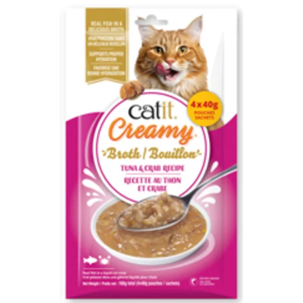 Catit Creamy Broth At·n y Cangrejo, 4x40g