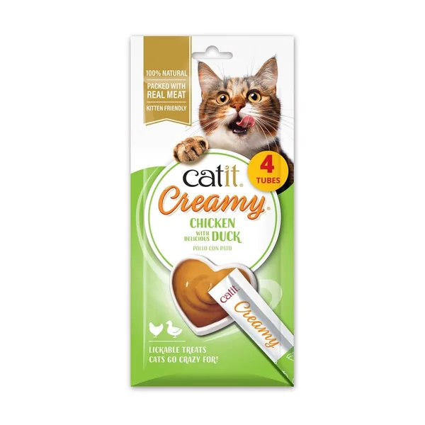 Catit Creamy Pollo y Pato, 4x10g