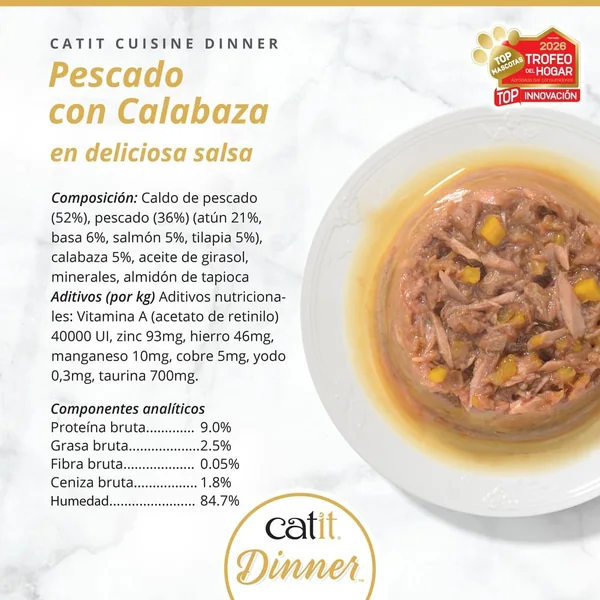Catit Cuisine Dinner Pescado con Calabaza, 75g