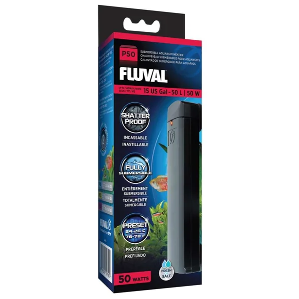 Fluval P50 Pre-set Calentador 24-26ºC, 50L