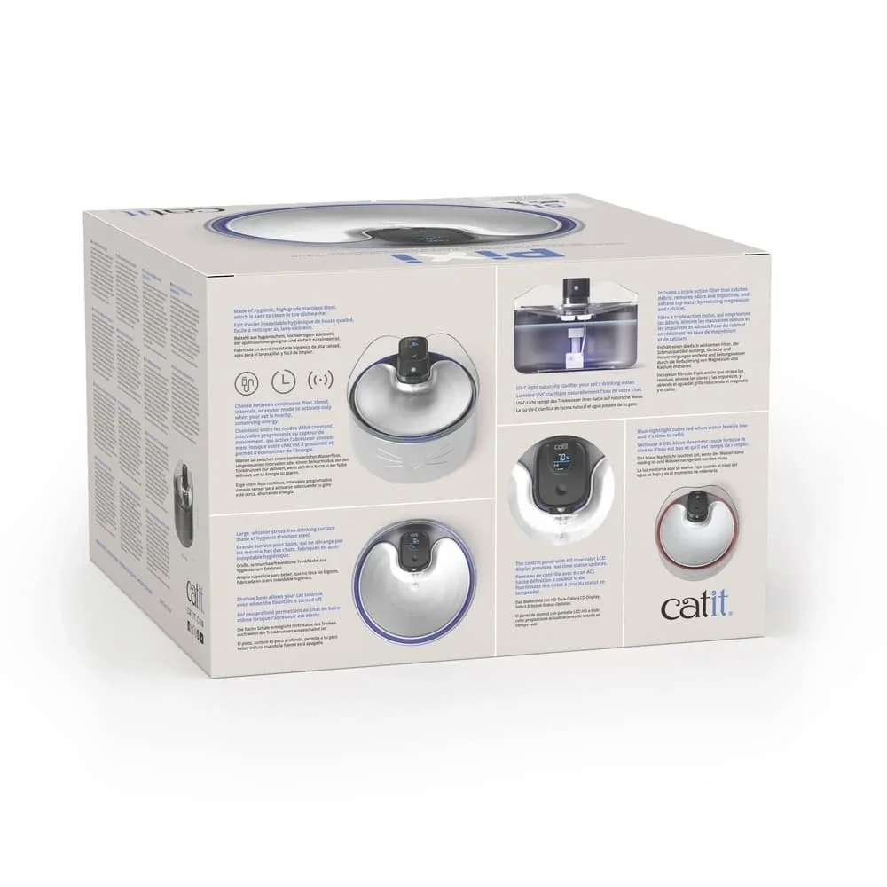 Fuente Sin Cables Catit PIXI de Acero inoxidable UVC - Imagen 2