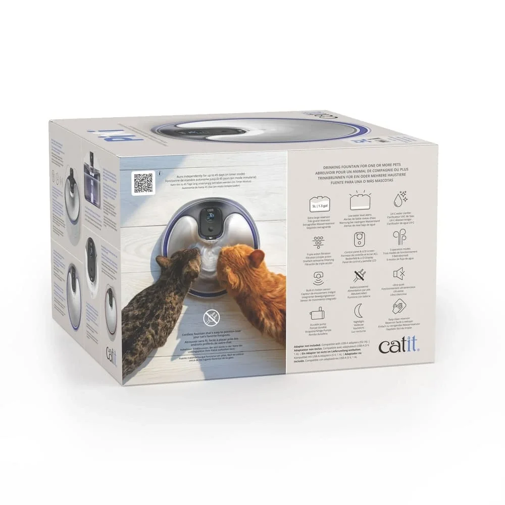 Fuente Sin Cables Catit PIXI de Acero inoxidable UVC - Imagen 3