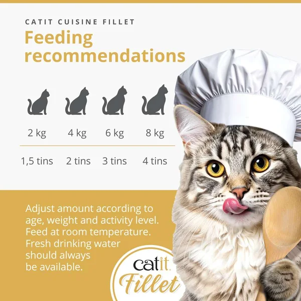 Pollo desmenuzado para gatos Catit Cuisine Fillet