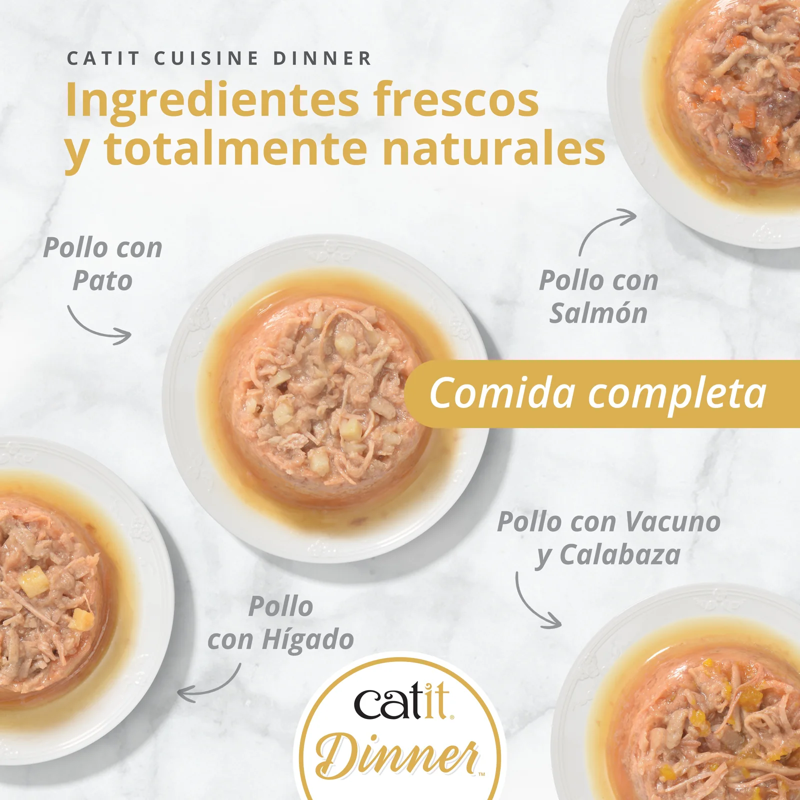 Tarrina de pollo de doble capa para gatos Catit Cuisine Dinner - Imagen 3