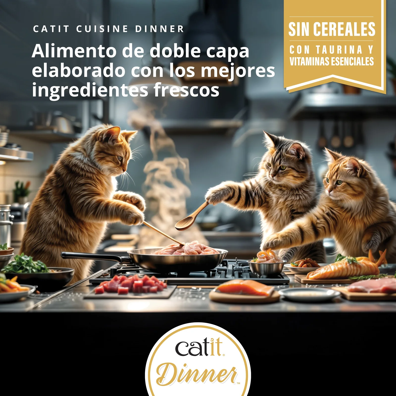 Tarrina de pollo de doble capa para gatos Catit Cuisine Dinner - Imagen 5