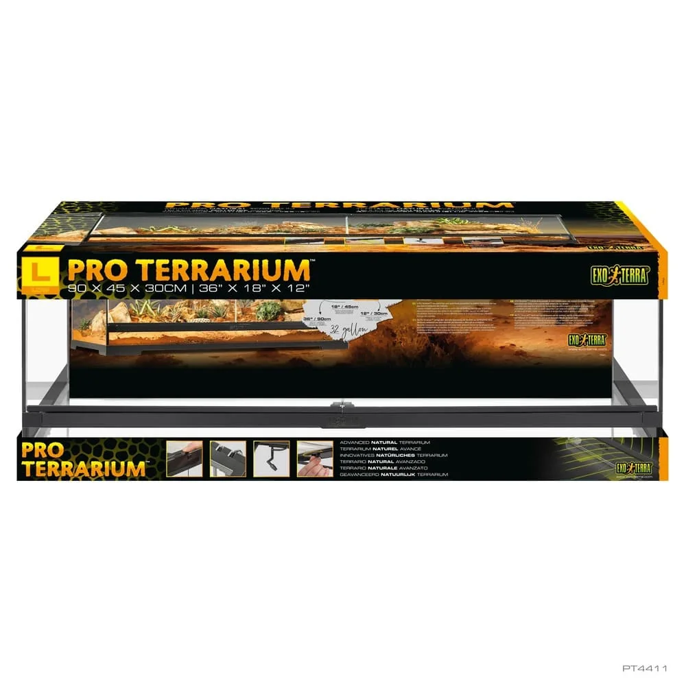 Terrario Exo Terra Pro Terrarium Large 90x45cm - Low/Tall/Wide - Cristal Profesional Reptiles - Imagen 6