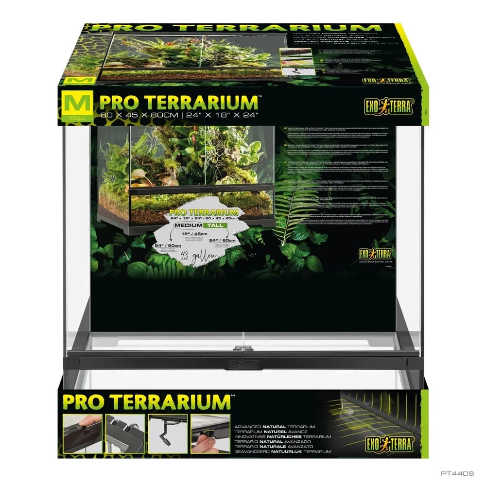 Terrario Exo Terra Pro Terrarium Medium 60x45cm - Low/Tall/Wide - Cristal Profesional Reptiles - Imagen 5