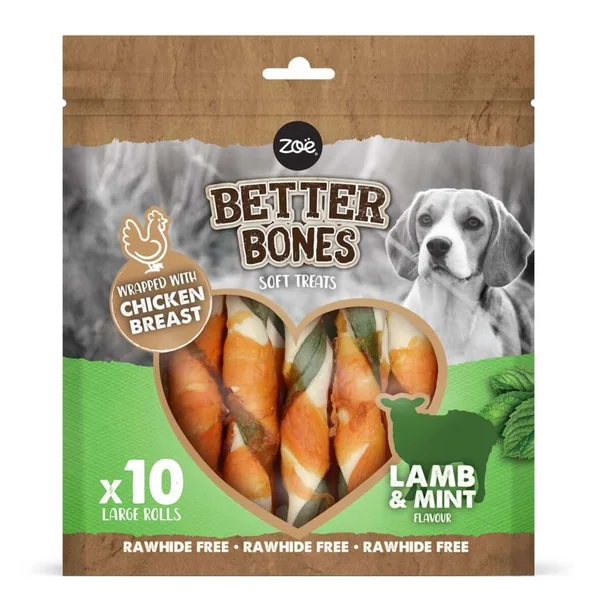 ZoÙ Better Bones, Rolls Envueltos, Cordero, 12,5cm
