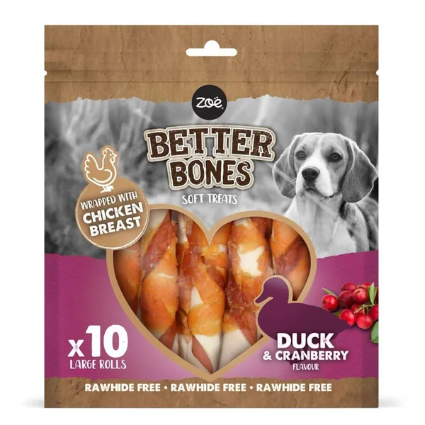 ZoÙ Better Bones, Rolls Envueltos, Pato, 12,5cm, 1
